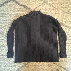 LOFT Women’s Gray Ribbed Poncho Tunic Sweater